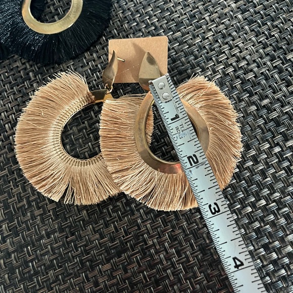 2 Pair Tassel Hoop Earrings - Picture 5 of 8